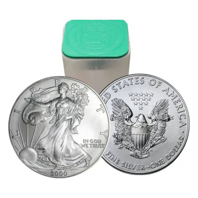 Roll of 20 - 2000 1 oz American Silver Eagle (Lot, Tube of 20)