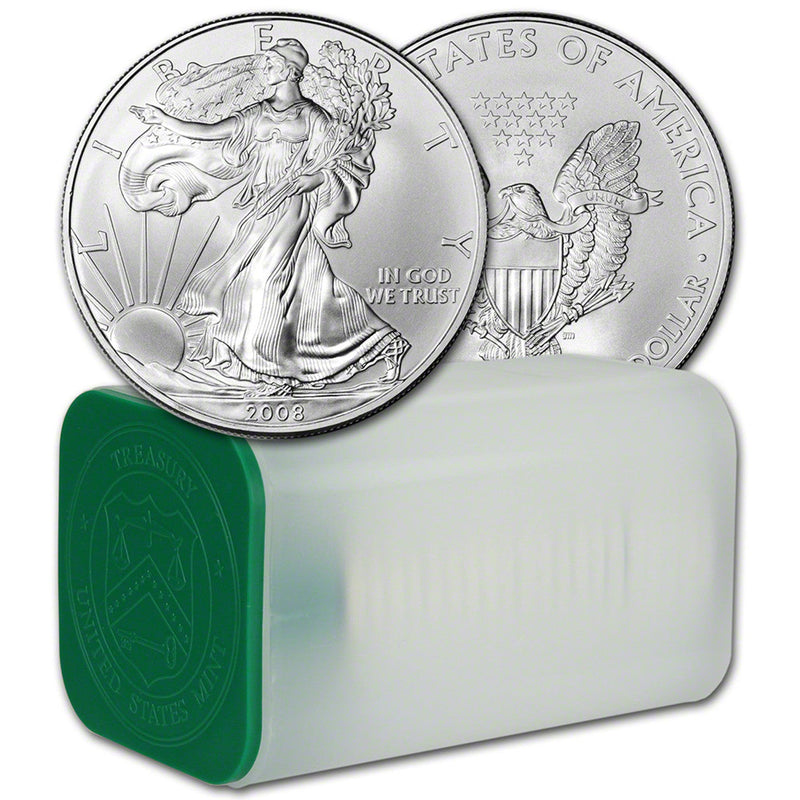 Roll of 20 - 2008 1 oz American Silver Eagle (Lot, Tube of 20)