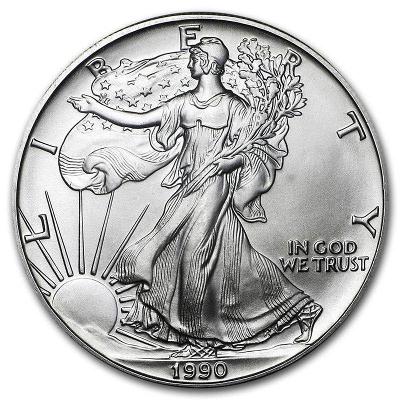 1990 American Silver Eagle .999 Fine Silver Uncirculated Us 1990